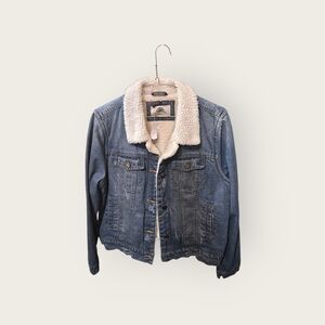Women's Blue Denim Jacket with Sherpa Lining